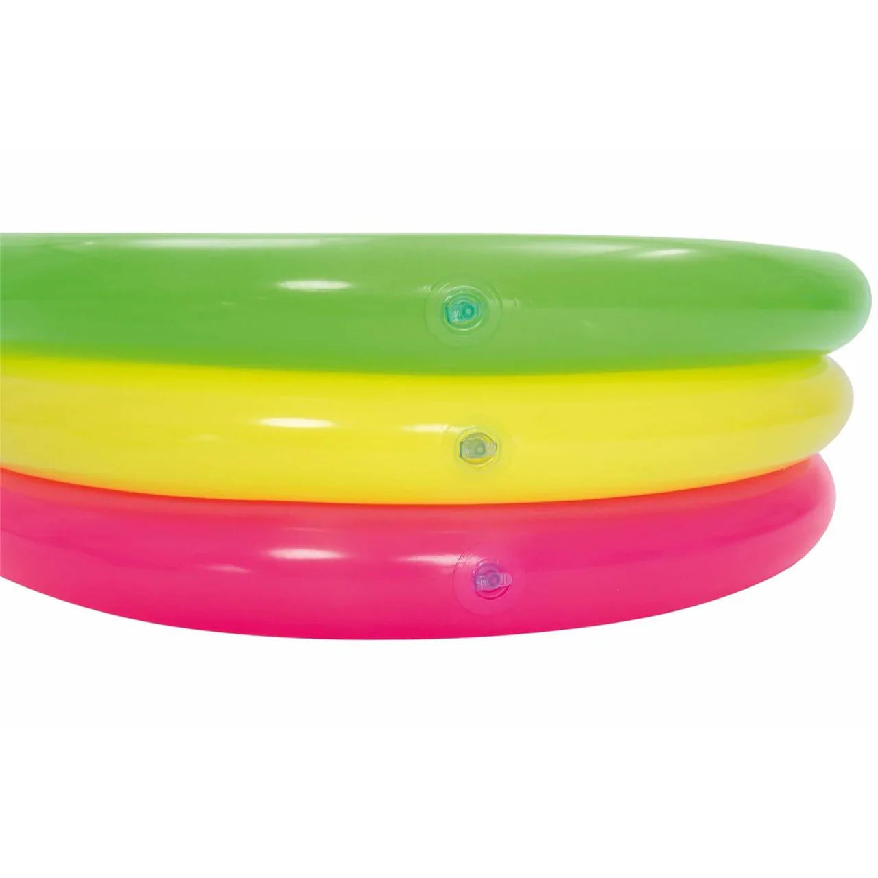 Children's inflatable pool with dinosaur design and Intex packaging in the background