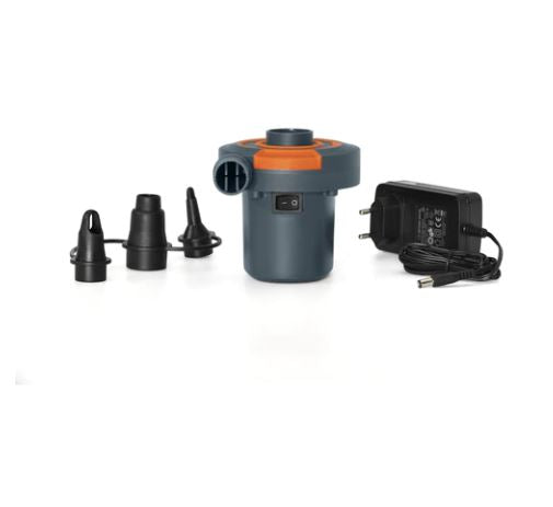 Inflatable pump with accessories on a white background