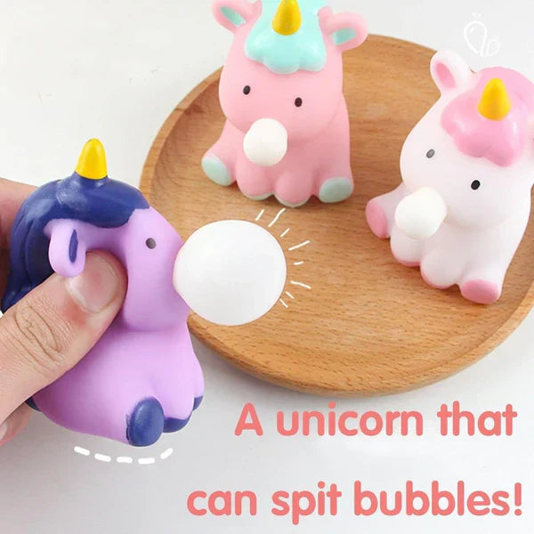 Instructions for playing with a pink bubble toy featuring modes, button push, bubble lighting, and hand press.