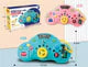Children's toy set with a boat, castle, and other items on a white background