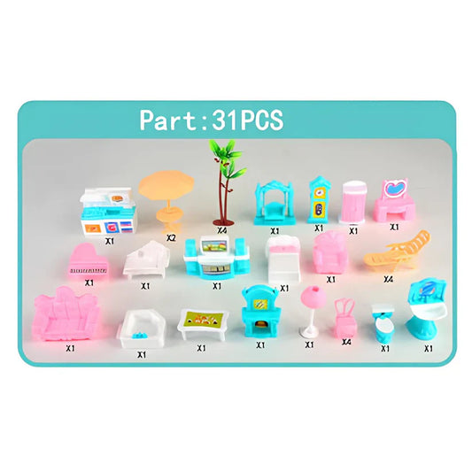 Disney Elsa toy with music notes and a crown on a light blue background