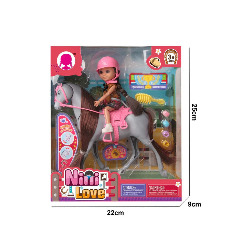 Toy dollhouse with multiple rooms and dolls, featuring the 'Makeover Series' brand.
