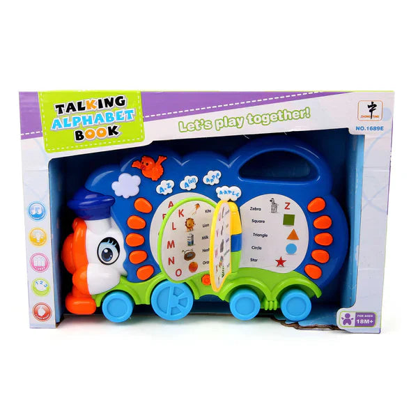 Talking alphabet book toy in packaging with colorful design
