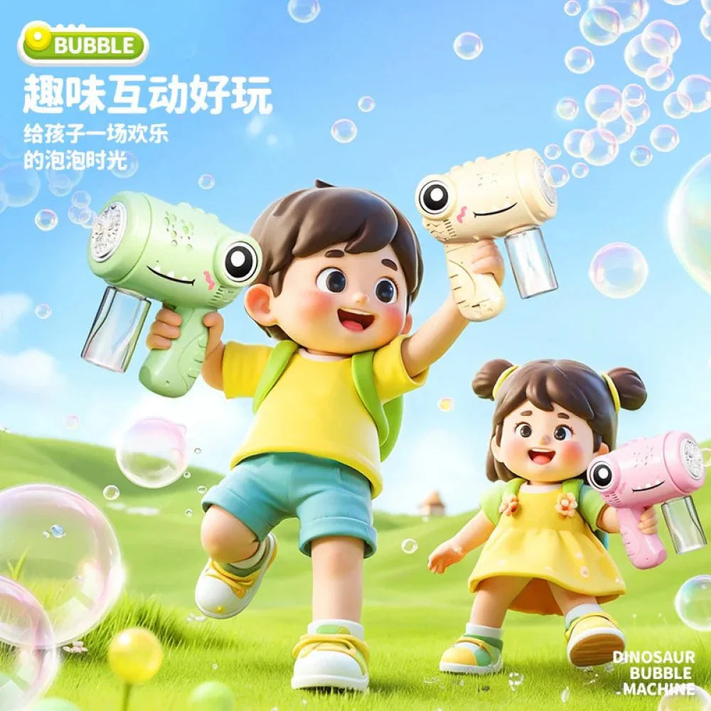 10 Holes Dinosaur Colorful Bubble Gun