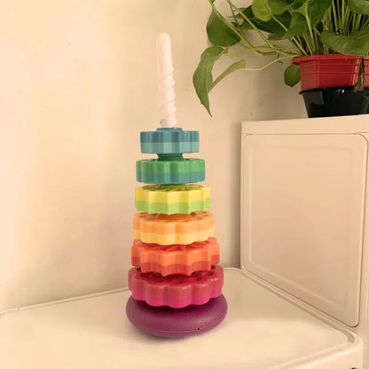 Rainbow Tower 5 Pcs Spinning Circle For baby 