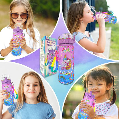 Decorate Your Own Mosiac Water Bottle | Colorful Water Bottle Craft Kit & DIY Art Set