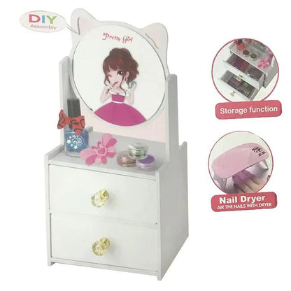 DIY Wooden Dressing Table Playset With 21+ Pcs For Girls