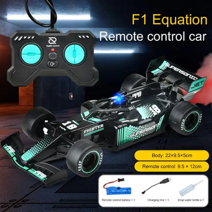 F1 Racing Car Toy for Kids | Racing Equation F1 Remote Control Car Toy with Tail Spray & Rechargeable Battery