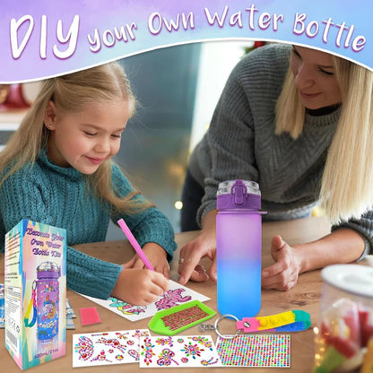 Decorate Your Own Mosiac Water Bottle | Colorful Water Bottle Craft Kit & DIY Art Set