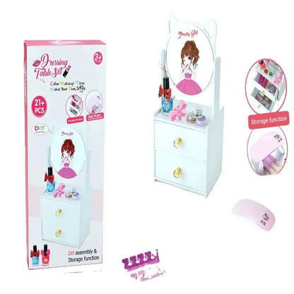 DIY Wooden Dressing Table Playset With 21+ Pcs For Girls