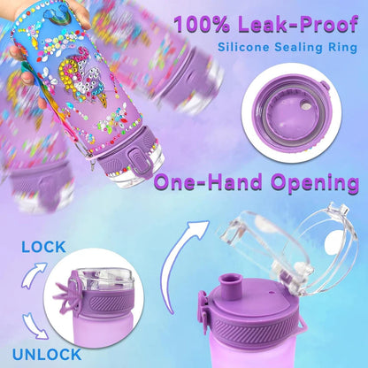 Decorate Your Own Mosiac Water Bottle | Colorful Water Bottle Craft Kit & DIY Art Set