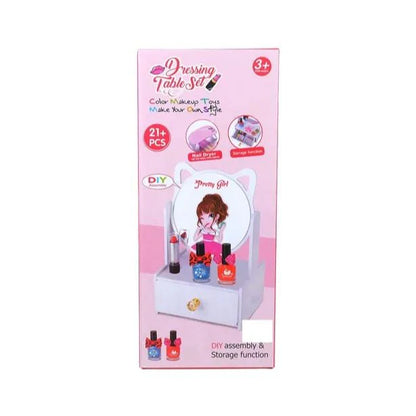 DIY Wooden Dressing Table Playset With 21+ Pcs For Girls
