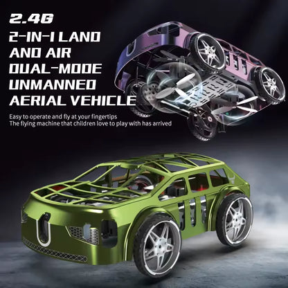 2 in 1 Remote Control Flying Car & Drone with Lights | Dual-Mode RC Car
