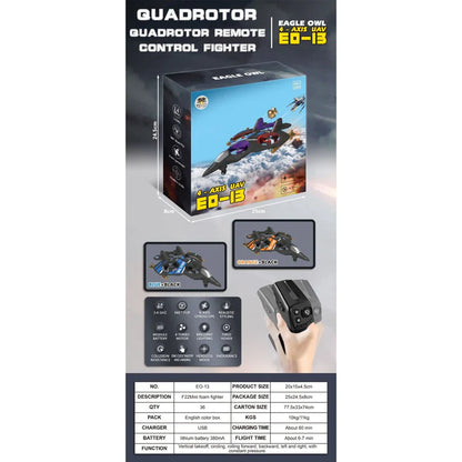 Quadrotor Remote Control Fighter Eagle Owl | RC Plane For Kids