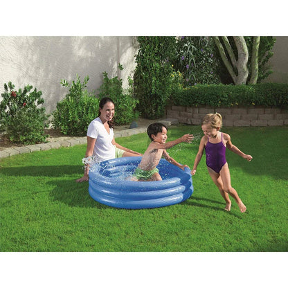 Intex inflatable pool packaging with colorful design and product image.