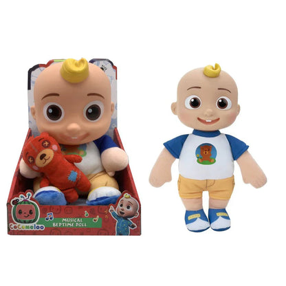 Toy doll with a teddy bear and packaging on a white background