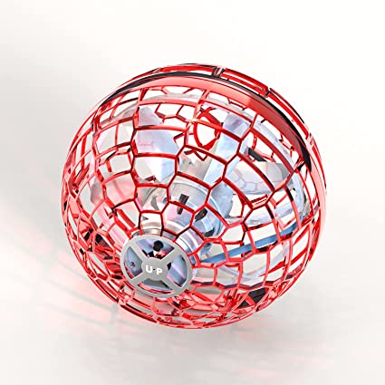Red and silver ball-shaped object on a white background
