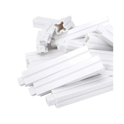 Set of door and window building blocks with color options on a white background