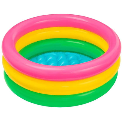 Two inflatable pools with cartoon characters on a white background