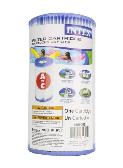 Intex filter cartridge packaging with pool graphics on a white background
