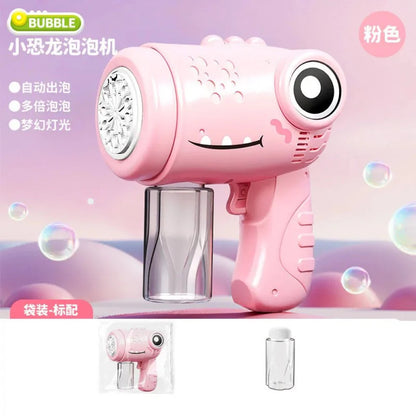 10 Holes Dinosaur Colorful Bubble Gun