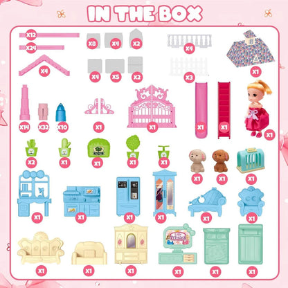 Doll House Role Play Set with Lightning Effects | 191 Pieces