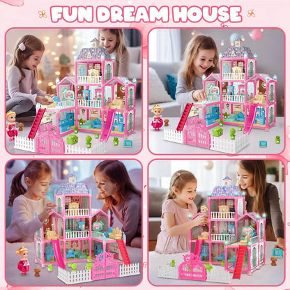 Doll House Role Play Set with Lightning Effects | 191 Pieces In cheap price