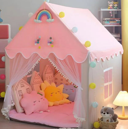 Tent House With Lights | Big Tent House For Kids | Pink Princess Playhouse Castle