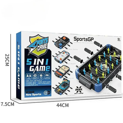 5-in-1 Multi Game Table | Multiplayer Games Including Football Basketball & Table Tennis