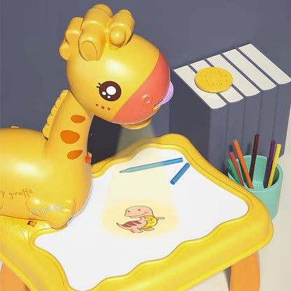 Giraffe Painting Table Projection | Painting Projector Toy For Kids in cheap price