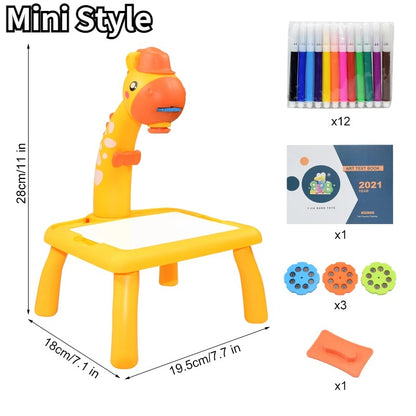 Giraffe Painting Table Projection | Painting Projector Toy For Kids in pak in cheap price