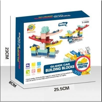 Multifunctional Glider Car Racing Track Building Blocks | 30 Pcs Puzzle Toy